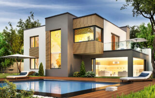 Modern,House,With,Terrace,And,A,Swimming,Pool ,3d,Rendering